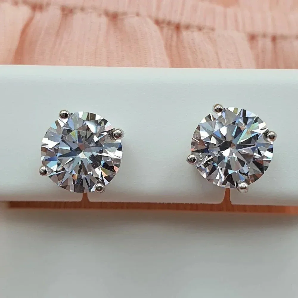 8MM S925 Sterling Silver CZ Stud Earrings for Women/Girl, US19251018